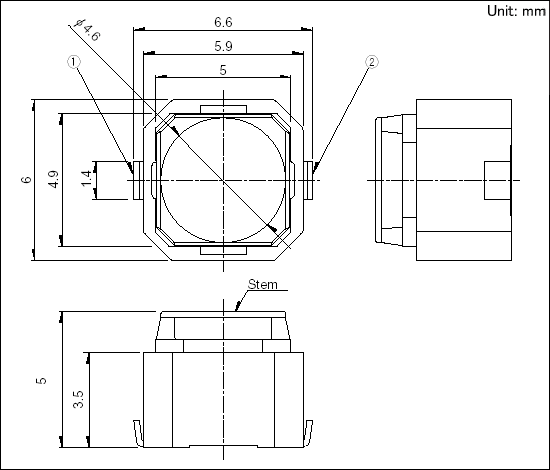 alps按鍵開關(guān)SKPMAPE010參考圖紙